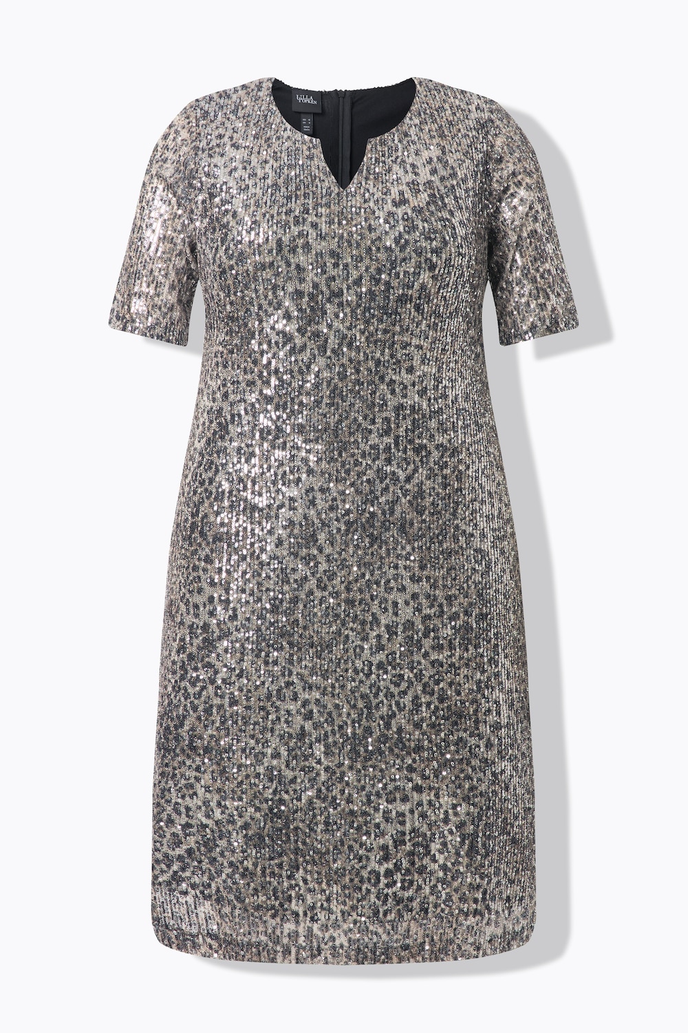 Stora storlekar Paljettklänning, Dam, beige, storlek: 60, Polyester, Ulla Popken