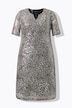 Paillettenjurk, luipaardmotief, A-lijn, korte mouwen