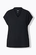 Collared Cap Sleeve V-Neck Tee