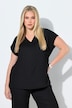 Collared Cap Sleeve V-Neck Tee