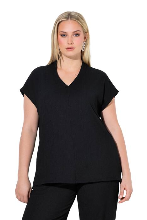 Tričko, oversized, kalichový límec, V výstřih, polo rukávy