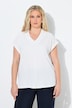 Collared Cap Sleeve V-Neck Tee