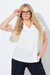 Collared Cap Sleeve V-Neck Tee