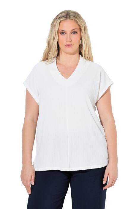 Tričko, oversized, kalichový límec, V výstřih, polo rukávy