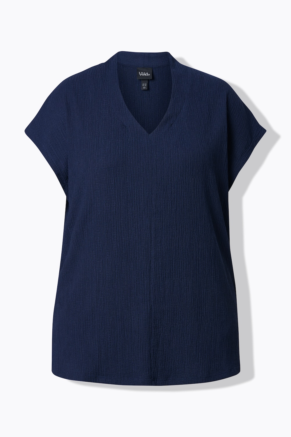 Stora storlekar Oversize topp med ståkrage, Dam, blå, storlek: 42/44, Polyester, Ulla Popken