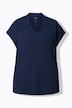 Collared Cap Sleeve V-Neck Tee
