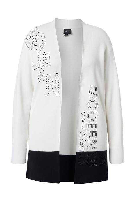 Kardigan, s ozdobným nápisem, kalichový límec, 3/4 rukáv