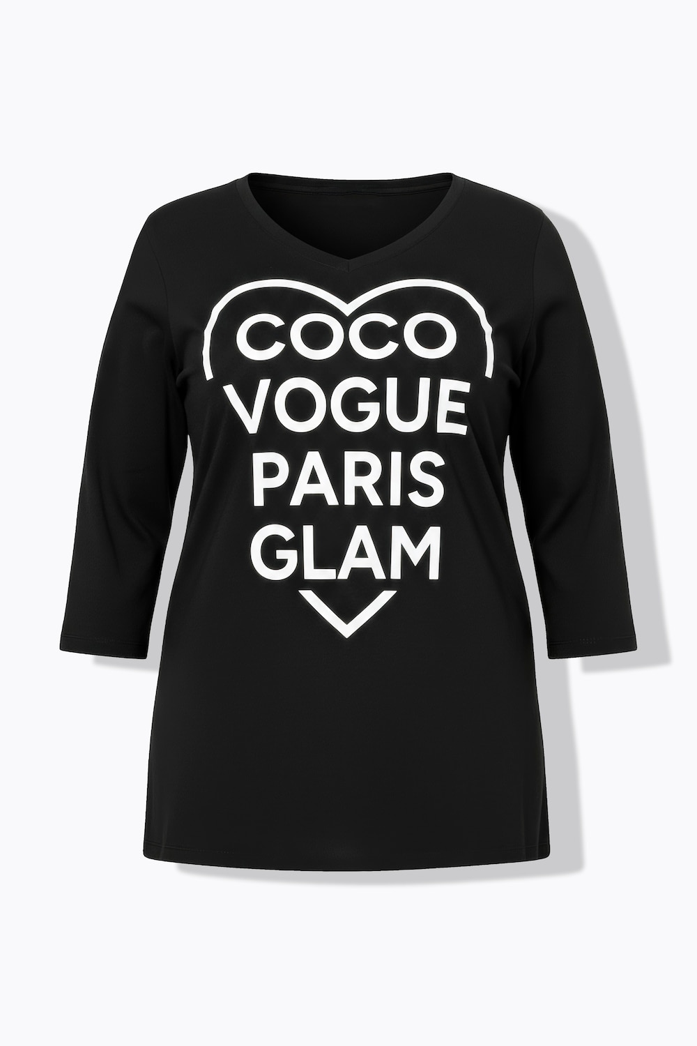 Stora storlekar T-shirt, Dam, svart, storlek: 50, Bomull, Mia Moda