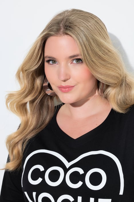 T-Shirt, A-Linie, Coco-Herz Motiv, 3/4-Ärmel