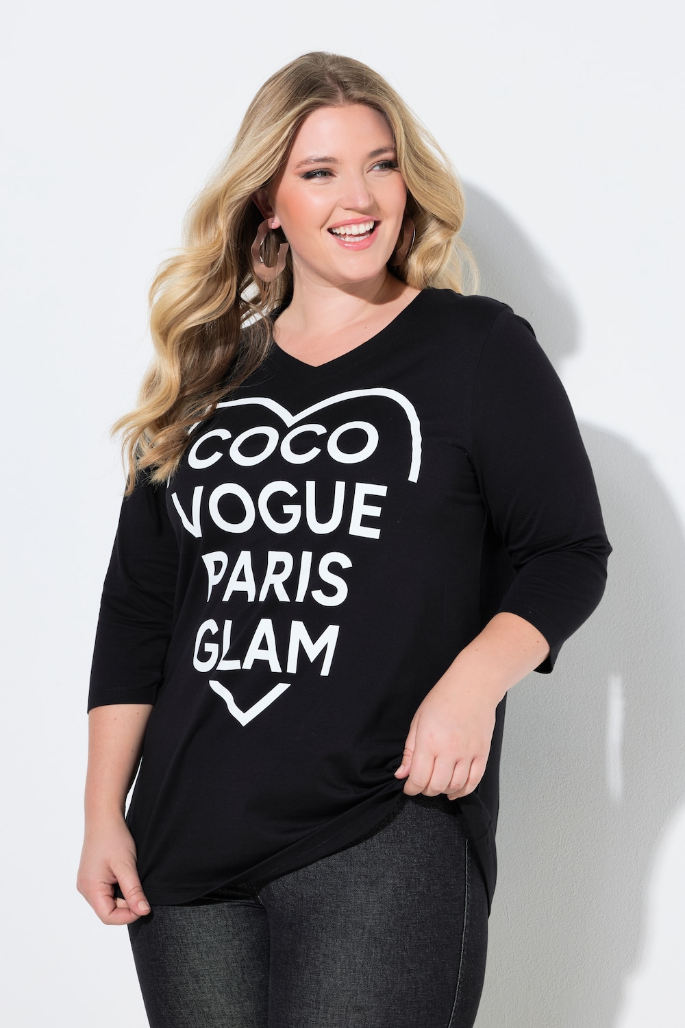 T-skjorte, A-linje, Coco-hjertemotiv, 3/4-ermer