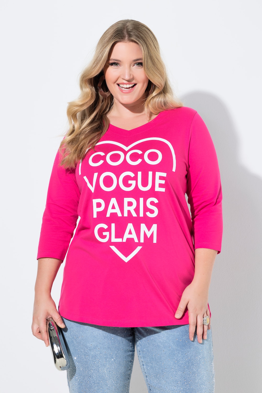 T-Shirt, A-Linie, Coco-Herz Motiv, 3/4-Ärmel