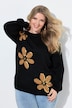 Pullover, Loose Fit, Pailletten-Blüten, Ballon-Langarm