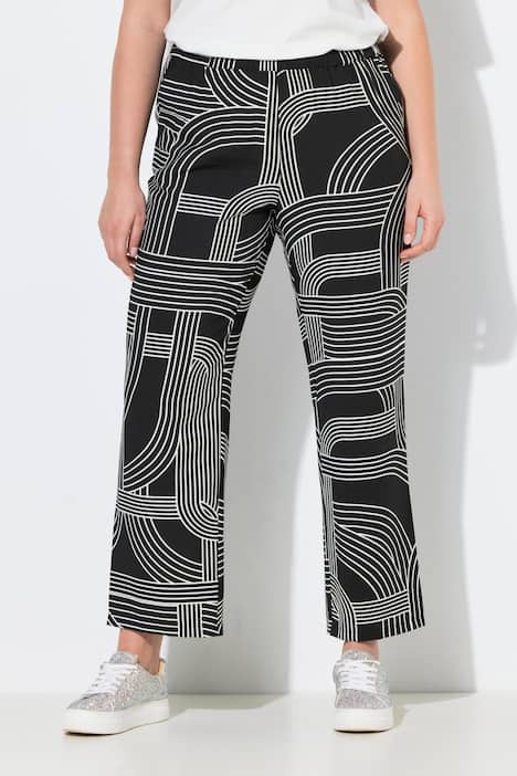 Hose Rose, grafischer Druck, weites Bein, Elastikbund