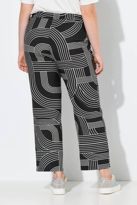 Hose Rose, grafischer Druck, weites Bein, Elastikbund
