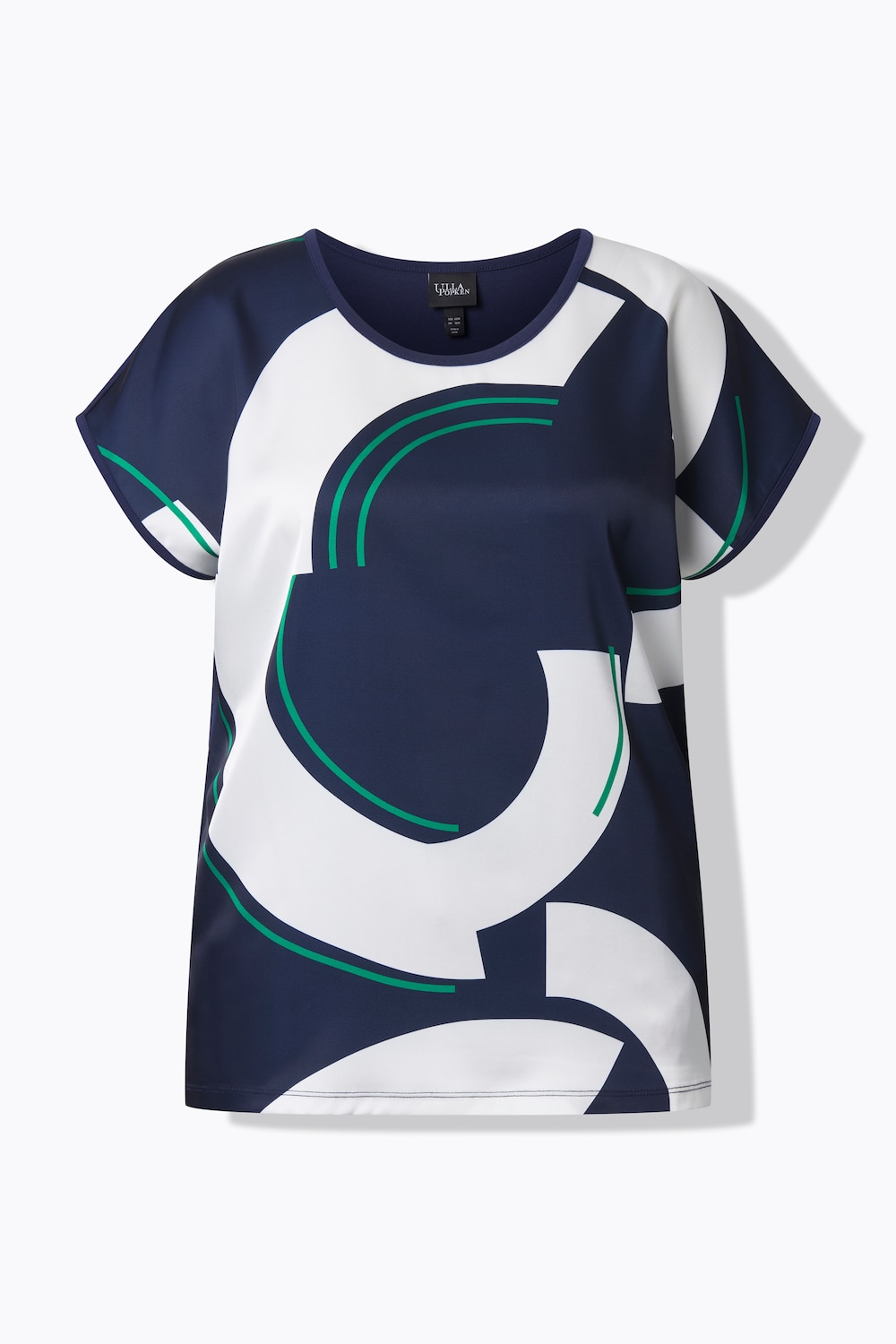 Stora storlekar Topp med print i oversize-modell, Dam, blå, storlek: 54/56, Polyester/Bomull, Ulla Popken