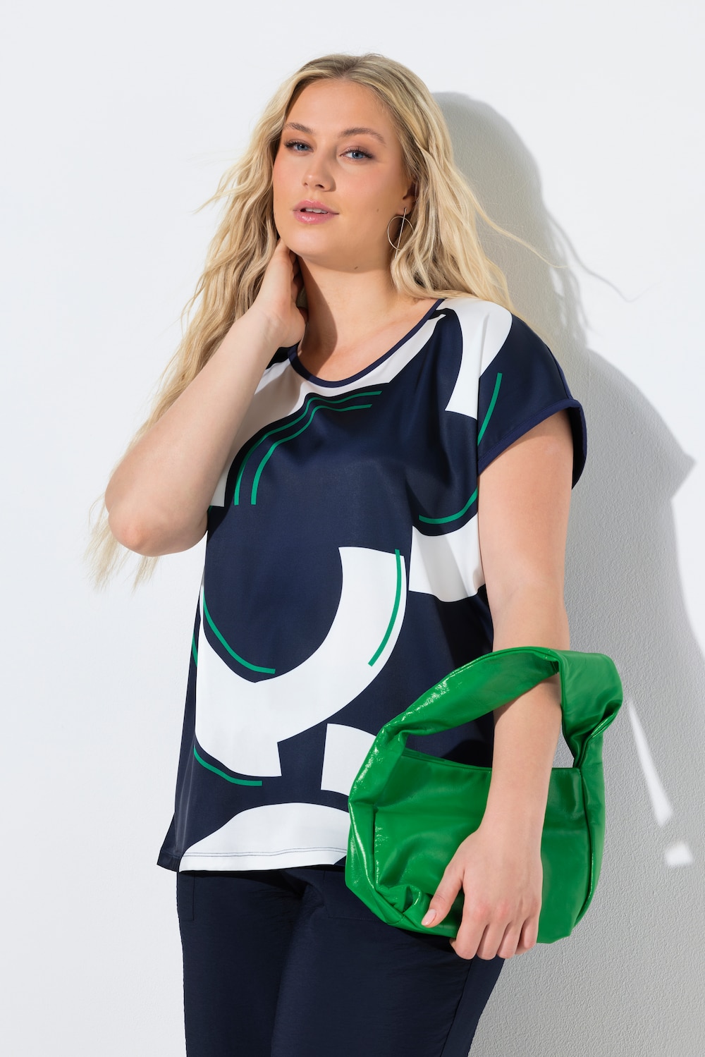 T-Shirt, Kreise, Oversized, Rundhals, Halbarm