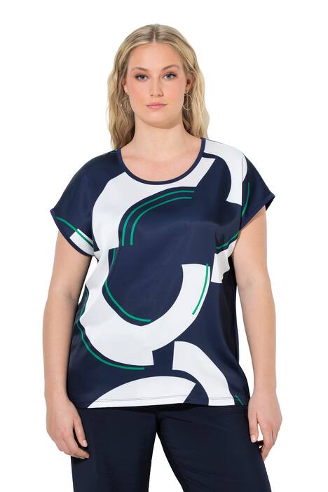 Halenka, kruhy, větší velikost, kulatý výstřih, polo rukávy