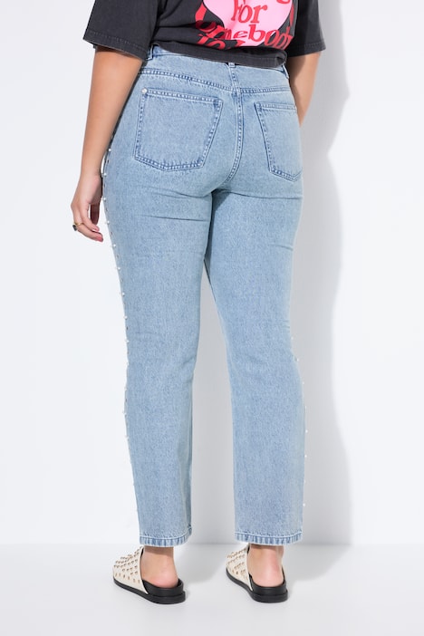 Mom-Jeans, Mom Shape, 5-Pocket, Zierperlen