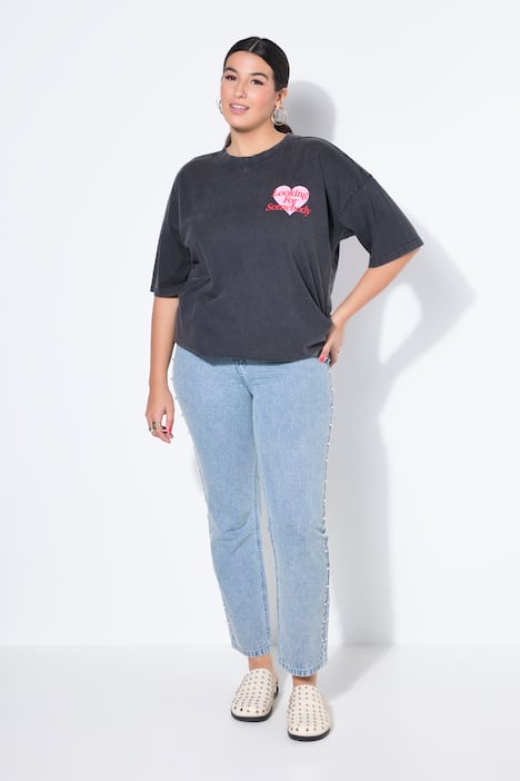 Mom-Jeans, Mom Shape, 5-Pocket, Zierperlen