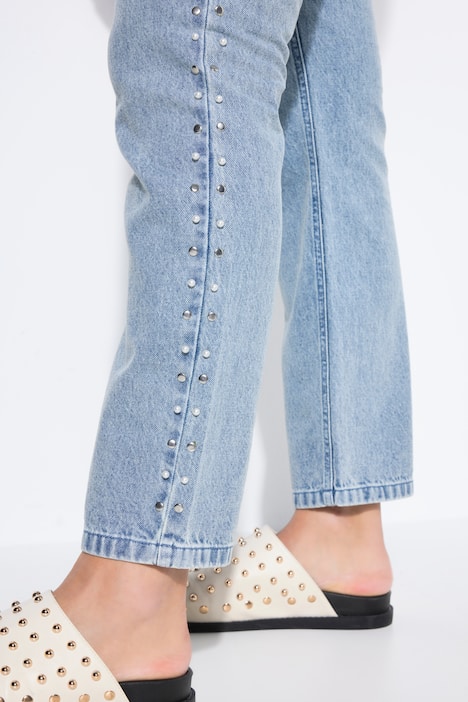 Mom-Jeans, Mom Shape, 5-Pocket, Zierperlen