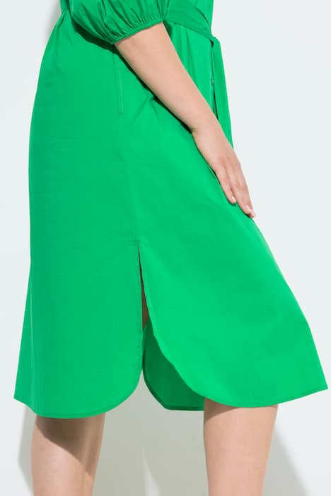 Hemdblusenkleid, A-Linie, Hemdkragen, 3/4-Ballonärmel