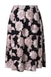 Midi sukně, květinové aplikace, áčkový střih, pružný pas