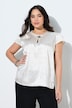 Crinkle Texture Crepe Satin Cap Sleeve Blouse