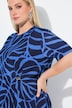 Monstera Print Ring Detail Stretch Fit Dress