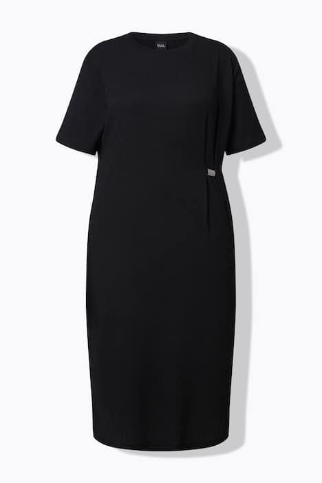 Ring Detail Short Sleeve Stretch Fit Dress