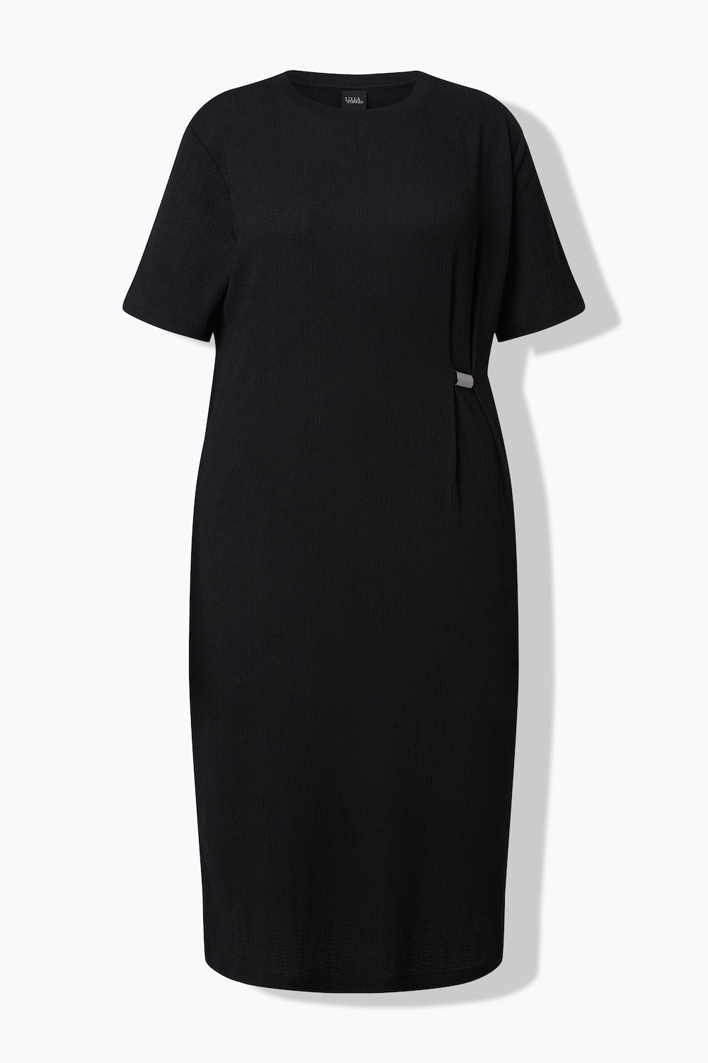Stora storlekar Midiklänning med fin struktur, Dam, svart, storlek: 54/56, Polyester, Ulla Popken