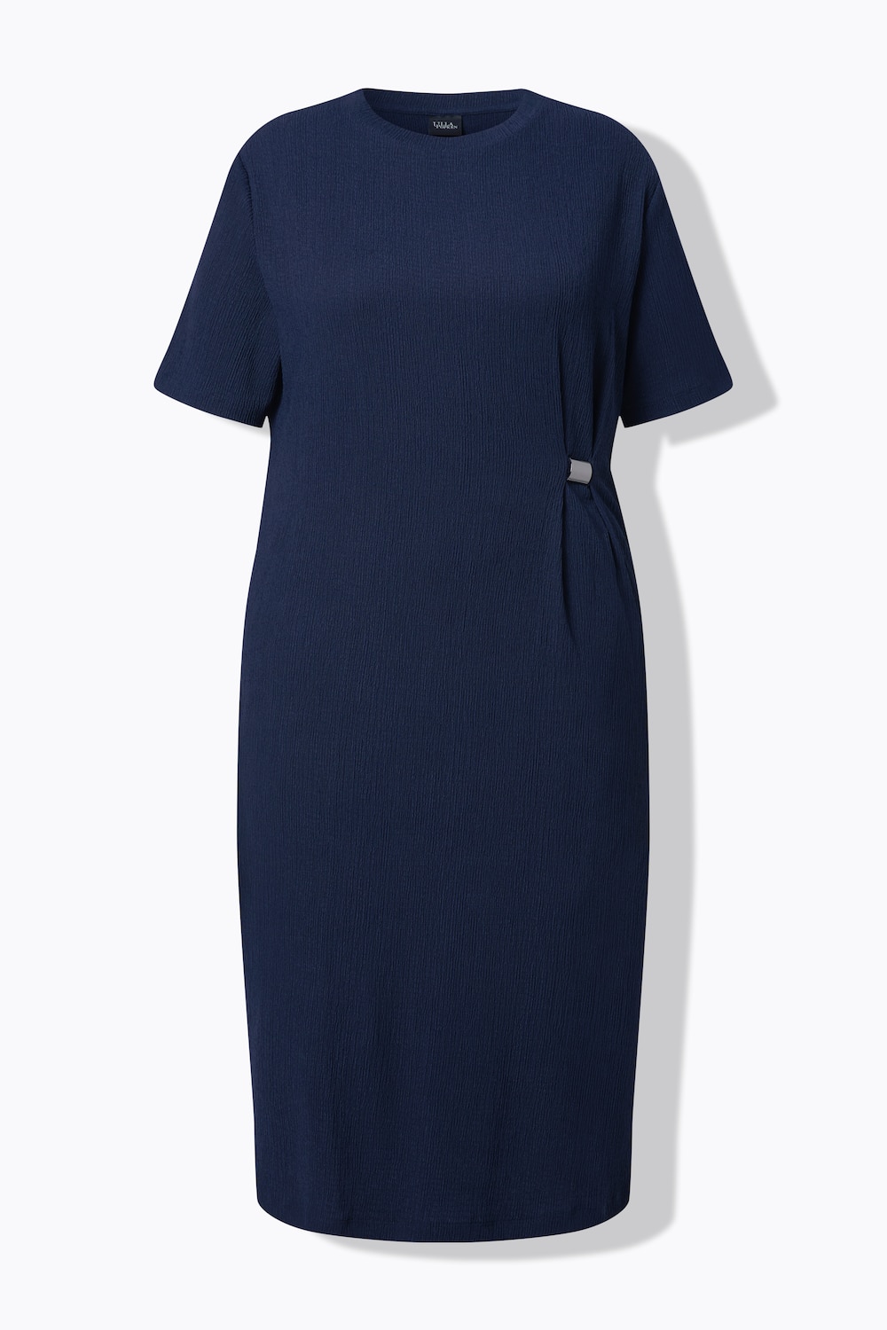 Stora storlekar Midiklänning med fin struktur, Dam, blå, storlek: 58/60, Polyester, Ulla Popken