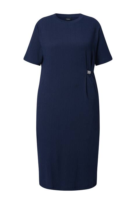 Midi šaty, struktura, kulatý výstřih, oversized, polo rukávy