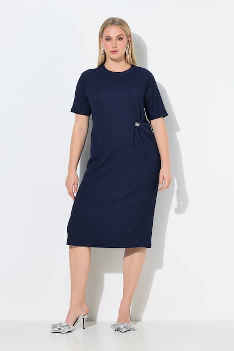 Ring Detail Short Sleeve Stretch Fit Dress