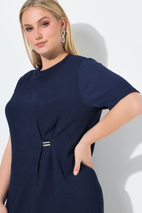 Ring Detail Short Sleeve Stretch Fit Dress