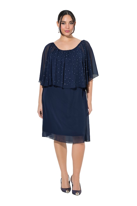 Šaty, šifonový volán, áčkový střih, výstřih Carmen