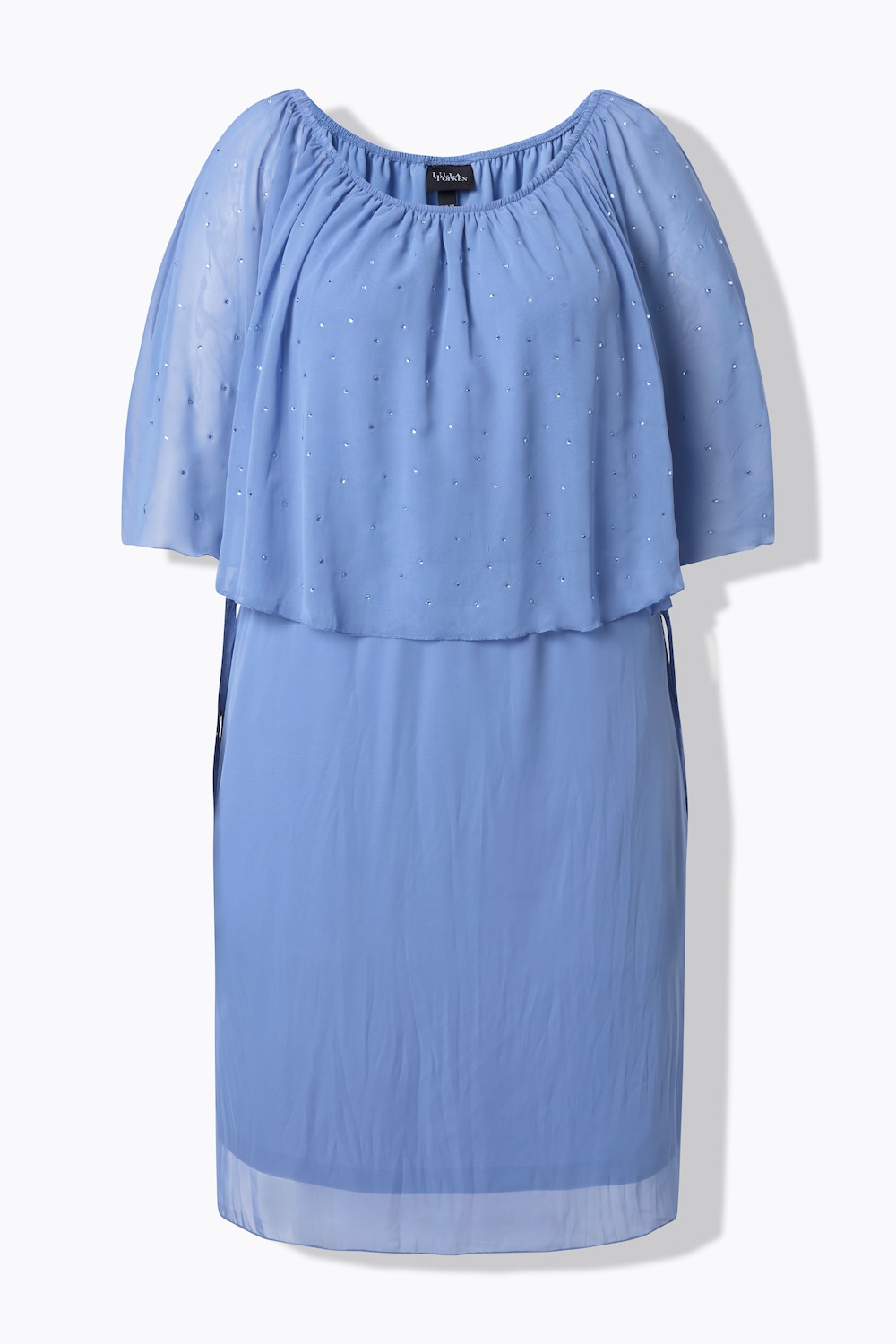 Stora storlekar Klänning, Dam, blå, storlek: 58/60, Polyester, Ulla Popken