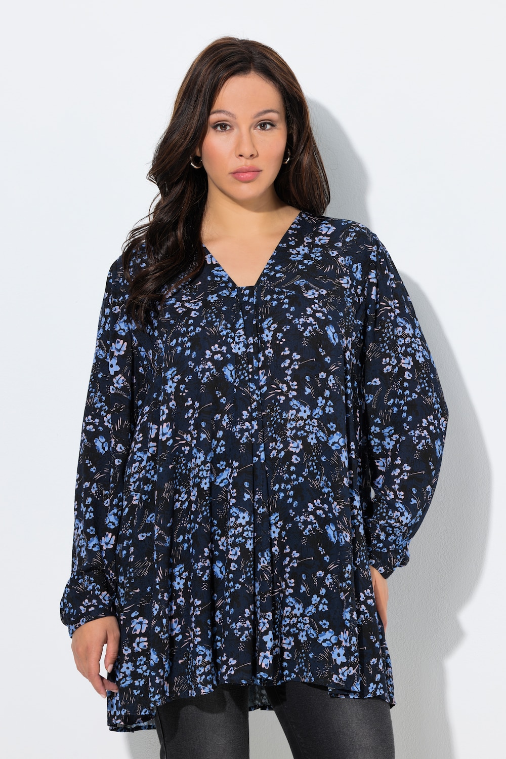 Thumbnail - Große Größen Bluse, Damen, blau, Größe: 54/56, Viskose, Ulla Popken