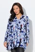 Bluse, Blütenmuster, Godetfalten, A-Linie, Langarm