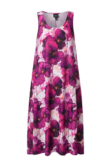 Žerzejové šaty, květinový vzor, kulatý výstřih, bez rukávů