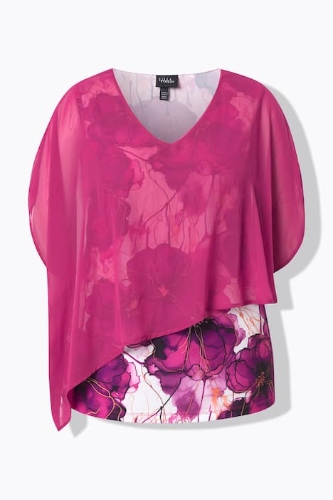 Blusenshirt, doppellagig, Halbarm