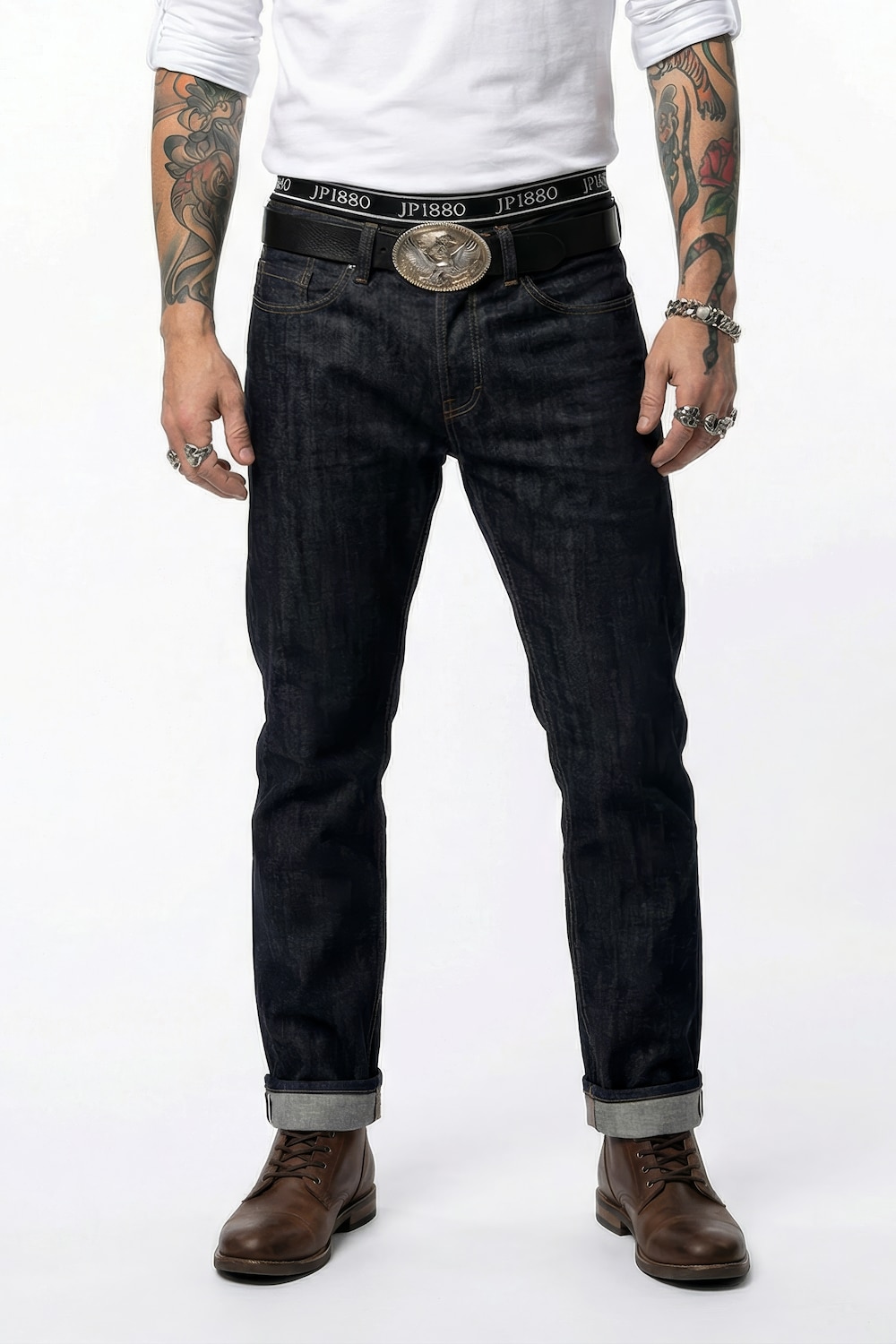 JP1880 Selvedge Denim-Jeans, Denim, FLEXNAMIC®, 5-Pocket, Loose Fit, bis 72