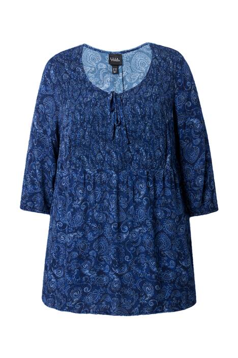 Nabíraná halenka, halenka, kulatý výstřih, 3/4 rukávy, záhyb na zádech