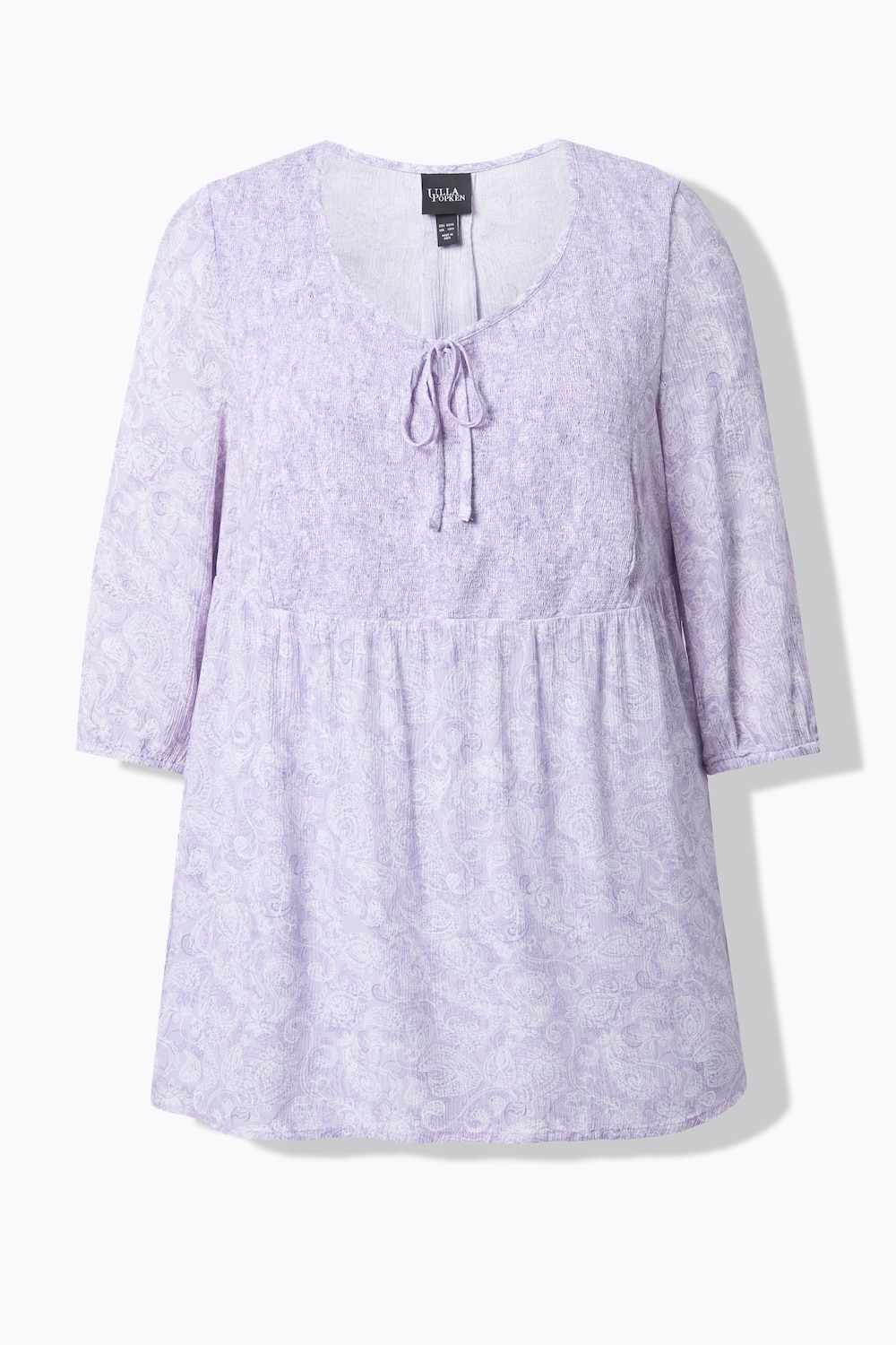 Stora storlekar Blus med smock, Dam, lila, storlek: 62/64, Viskos, Ulla Popken