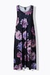 Abito midi dal taglio, con stampa floreale, scollo a girocollo e senza maniche