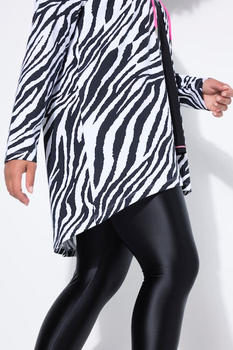 Veste en molleton à capuche, motif animal et coupe ouverte