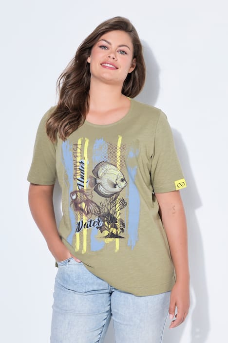 T-shirt con stampa, scollo a girocollo, mezze maniche e OEKO-TEX MIG