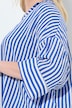 Bluse, Streifen, Oversized, V-Ausschnitt, 3/4-Arm