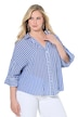 Halenka, pruhovaná, volný střih, V výstřih, 3/4 rukávy