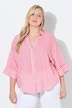Bluse, Streifen, Oversized, V-Ausschnitt, 3/4-Arm