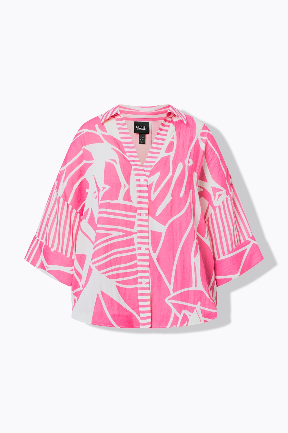 Stora storlekar Blus, Dam, rosa, storlek: 54/56, Viskos/Syntetfibrer, Ulla Popken